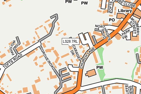 LS28 7RL map - OS OpenMap – Local (Ordnance Survey)