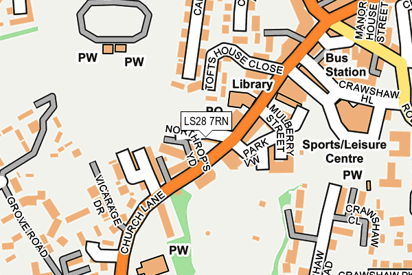 LS28 7RN map - OS OpenMap – Local (Ordnance Survey)