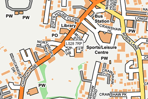 LS28 7RP map - OS OpenMap – Local (Ordnance Survey)