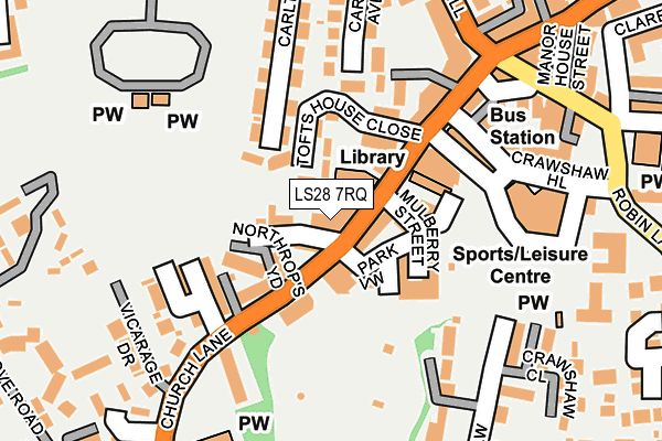 LS28 7RQ map - OS OpenMap – Local (Ordnance Survey)