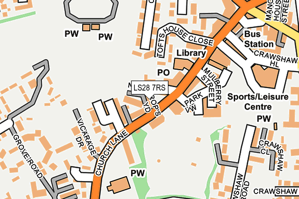 LS28 7RS map - OS OpenMap – Local (Ordnance Survey)