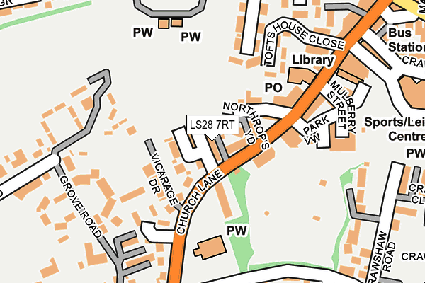 LS28 7RT map - OS OpenMap – Local (Ordnance Survey)