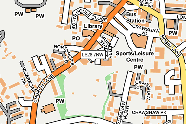 LS28 7RW map - OS OpenMap – Local (Ordnance Survey)