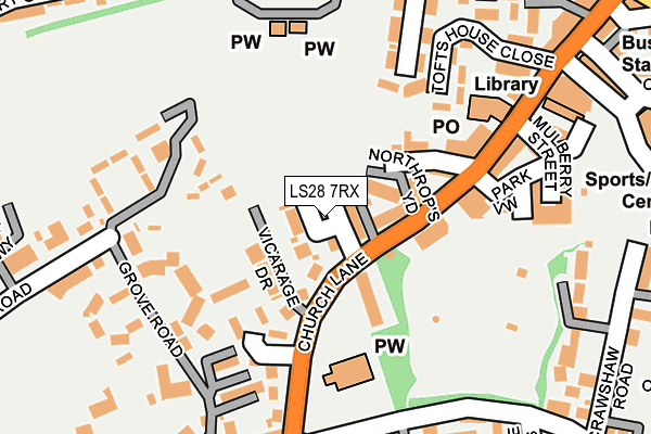 LS28 7RX map - OS OpenMap – Local (Ordnance Survey)