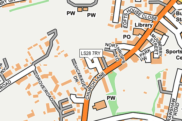 LS28 7RY map - OS OpenMap – Local (Ordnance Survey)