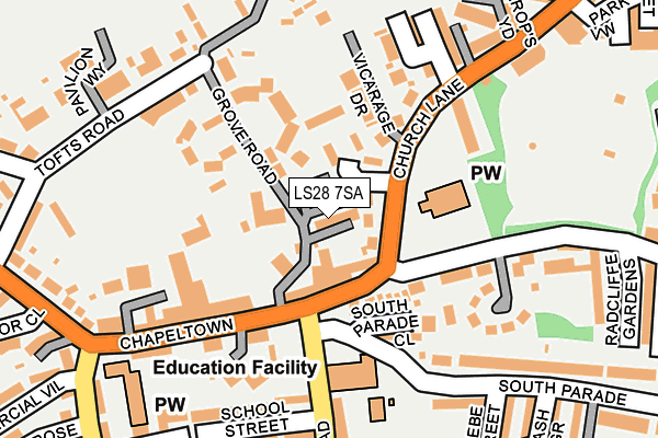 LS28 7SA map - OS OpenMap – Local (Ordnance Survey)