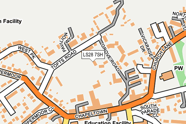 LS28 7SH map - OS OpenMap – Local (Ordnance Survey)