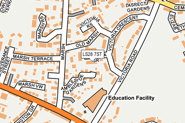 LS28 7ST map - OS OpenMap – Local (Ordnance Survey)