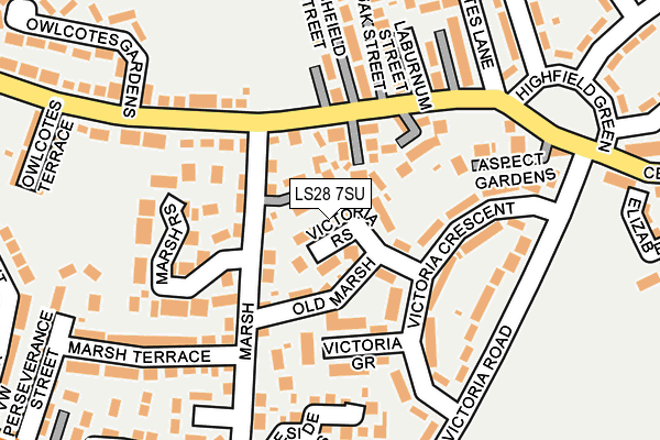 LS28 7SU map - OS OpenMap – Local (Ordnance Survey)