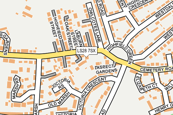 LS28 7SX map - OS OpenMap – Local (Ordnance Survey)