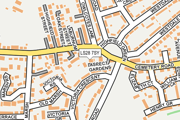 LS28 7SY map - OS OpenMap – Local (Ordnance Survey)