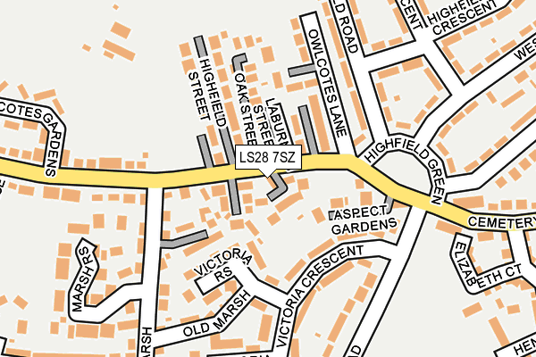 LS28 7SZ map - OS OpenMap – Local (Ordnance Survey)