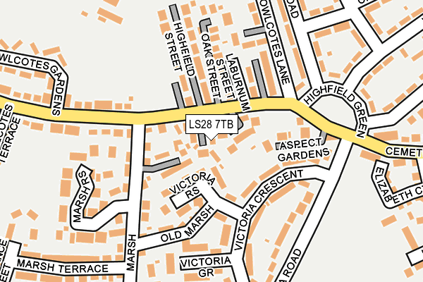 LS28 7TB map - OS OpenMap – Local (Ordnance Survey)