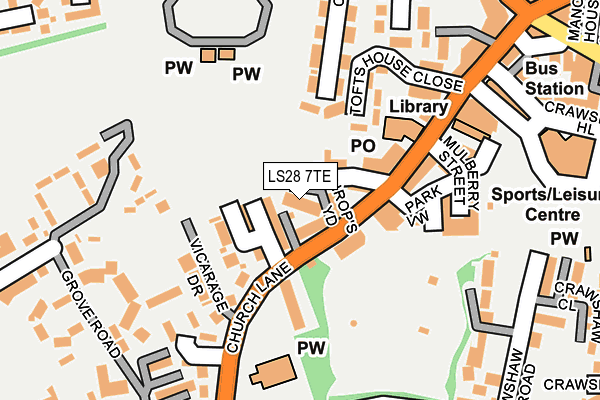 LS28 7TE map - OS OpenMap – Local (Ordnance Survey)