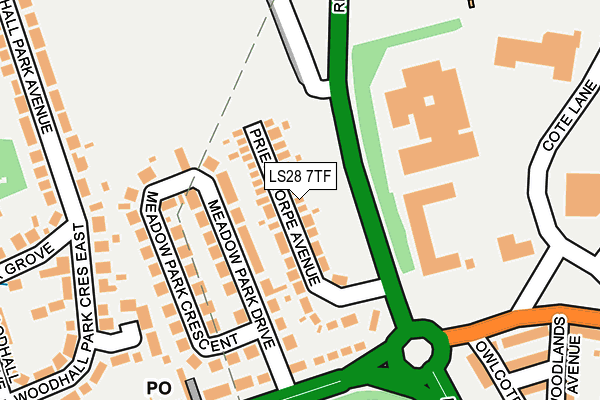 LS28 7TF map - OS OpenMap – Local (Ordnance Survey)