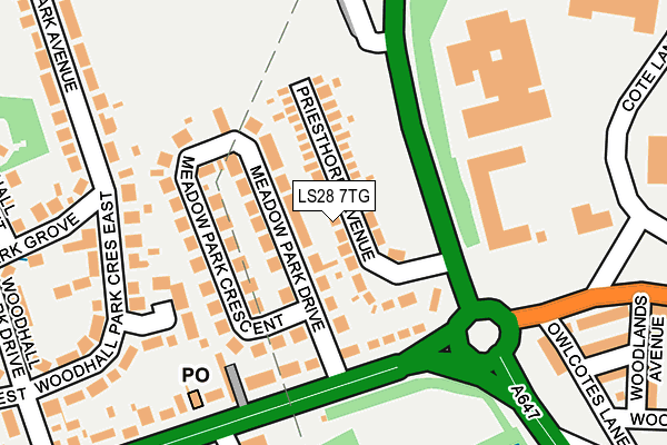 LS28 7TG map - OS OpenMap – Local (Ordnance Survey)