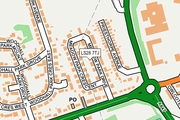LS28 7TJ map - OS OpenMap – Local (Ordnance Survey)