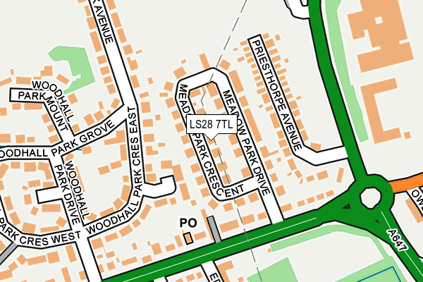 LS28 7TL map - OS OpenMap – Local (Ordnance Survey)