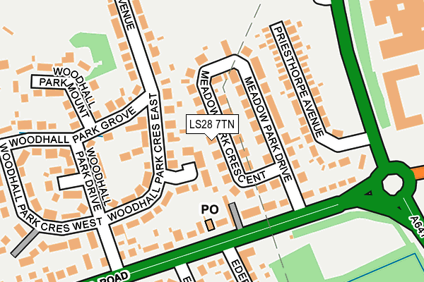 LS28 7TN map - OS OpenMap – Local (Ordnance Survey)