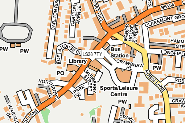 LS28 7TY map - OS OpenMap – Local (Ordnance Survey)
