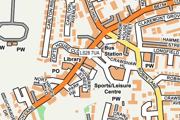 LS28 7UA map - OS OpenMap – Local (Ordnance Survey)