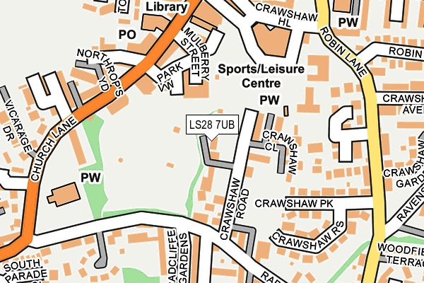 LS28 7UB map - OS OpenMap – Local (Ordnance Survey)