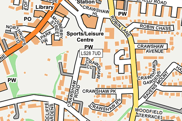 LS28 7UD map - OS OpenMap – Local (Ordnance Survey)