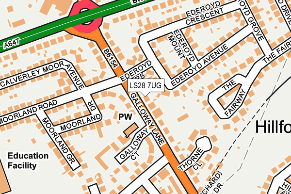 LS28 7UG map - OS OpenMap – Local (Ordnance Survey)