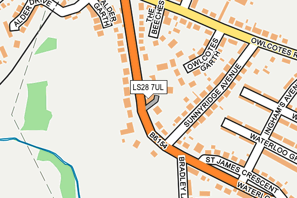 LS28 7UL map - OS OpenMap – Local (Ordnance Survey)