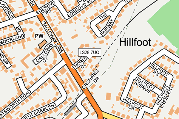 LS28 7UQ map - OS OpenMap – Local (Ordnance Survey)