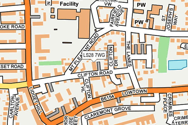 LS28 7WG map - OS OpenMap – Local (Ordnance Survey)