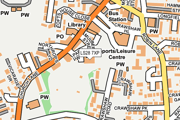 LS28 7XP map - OS OpenMap – Local (Ordnance Survey)