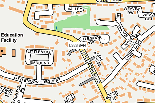 LS28 8AN map - OS OpenMap – Local (Ordnance Survey)
