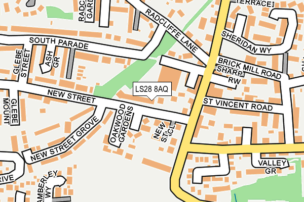 LS28 8AQ map - OS OpenMap – Local (Ordnance Survey)