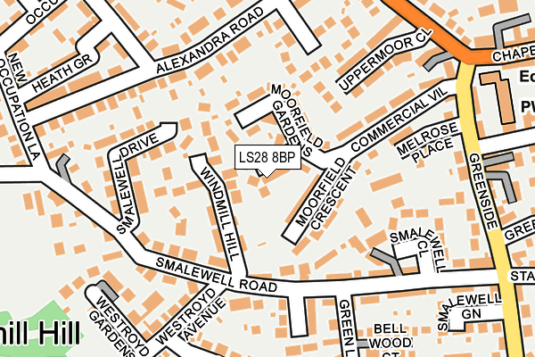 LS28 8BP map - OS OpenMap – Local (Ordnance Survey)