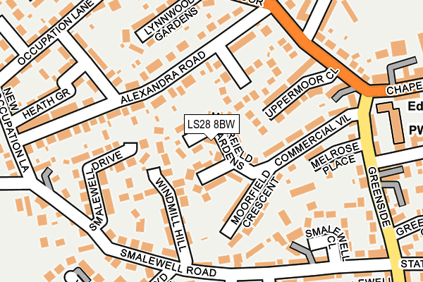 LS28 8BW map - OS OpenMap – Local (Ordnance Survey)