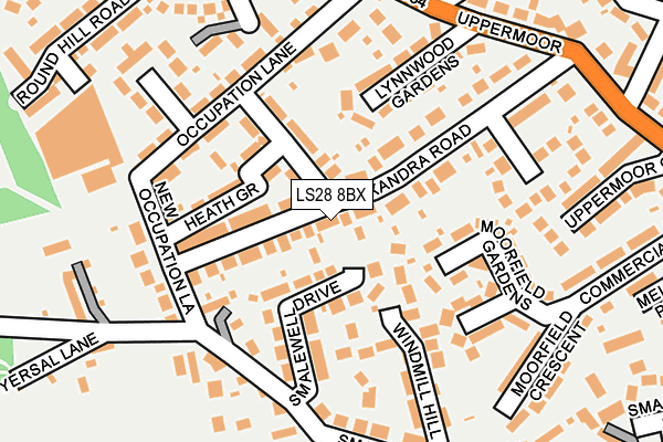 LS28 8BX map - OS OpenMap – Local (Ordnance Survey)