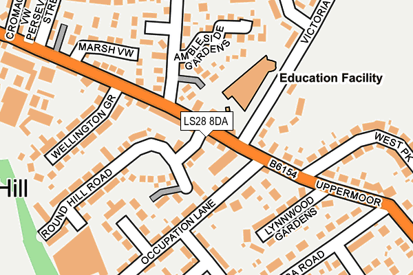 LS28 8DA map - OS OpenMap – Local (Ordnance Survey)