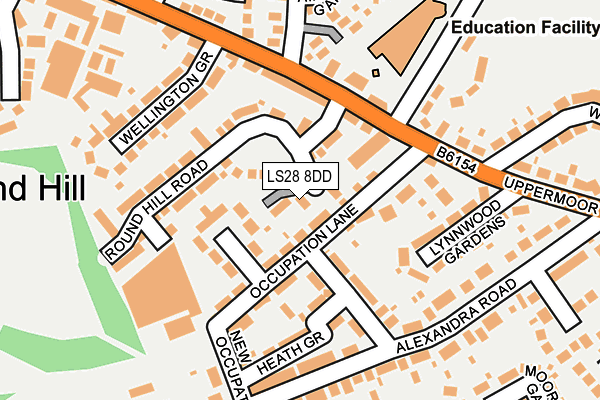 LS28 8DD map - OS OpenMap – Local (Ordnance Survey)