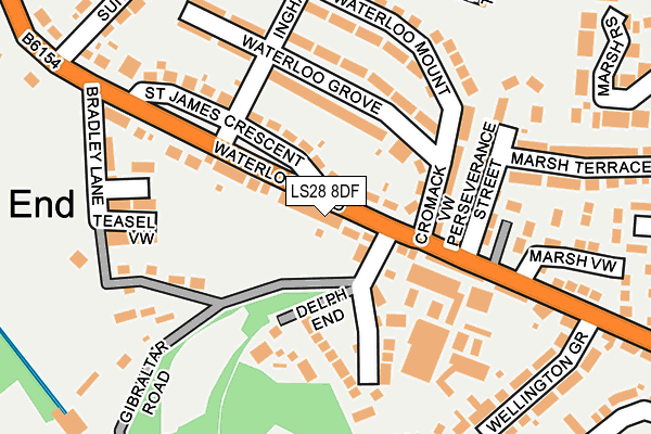 LS28 8DF map - OS OpenMap – Local (Ordnance Survey)