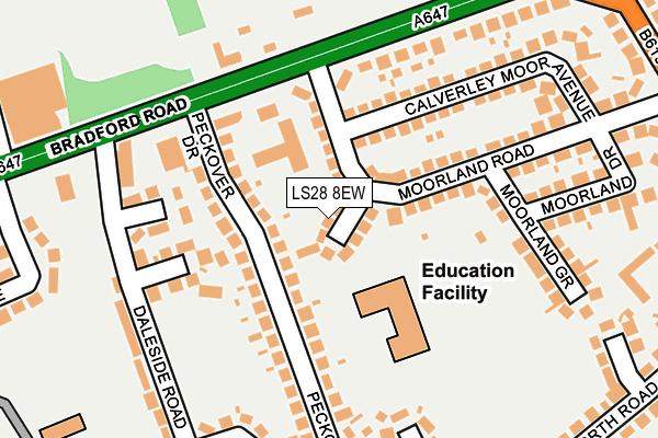 LS28 8EW map - OS OpenMap – Local (Ordnance Survey)
