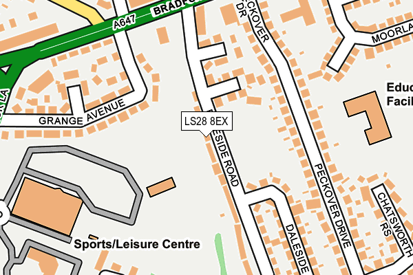 LS28 8EX map - OS OpenMap – Local (Ordnance Survey)