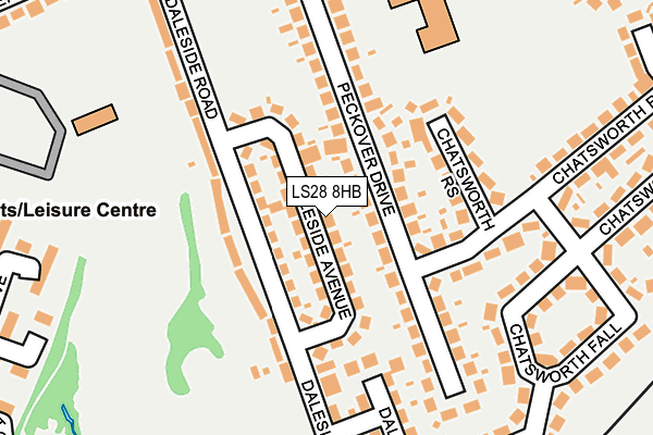 LS28 8HB map - OS OpenMap – Local (Ordnance Survey)