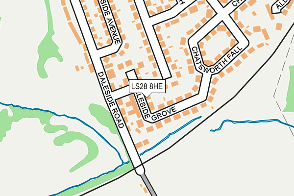 LS28 8HE map - OS OpenMap – Local (Ordnance Survey)