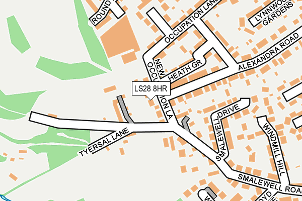 LS28 8HR map - OS OpenMap – Local (Ordnance Survey)