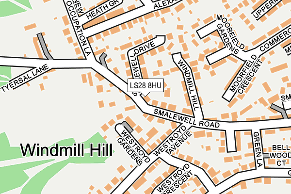 LS28 8HU map - OS OpenMap – Local (Ordnance Survey)