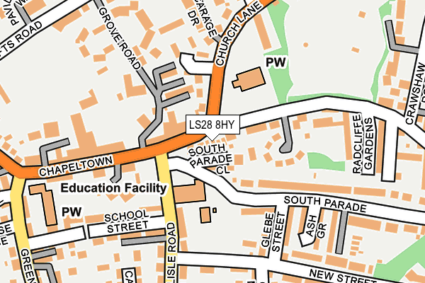 LS28 8HY map - OS OpenMap – Local (Ordnance Survey)