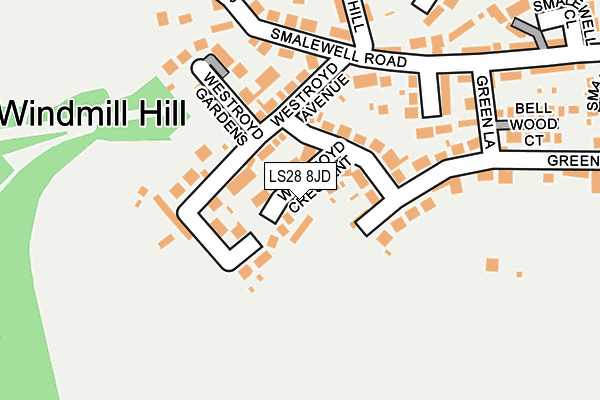 LS28 8JD map - OS OpenMap – Local (Ordnance Survey)
