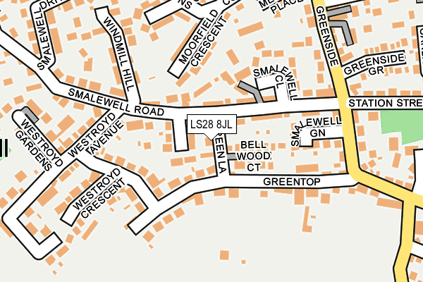 LS28 8JL map - OS OpenMap – Local (Ordnance Survey)