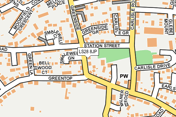 LS28 8JP map - OS OpenMap – Local (Ordnance Survey)